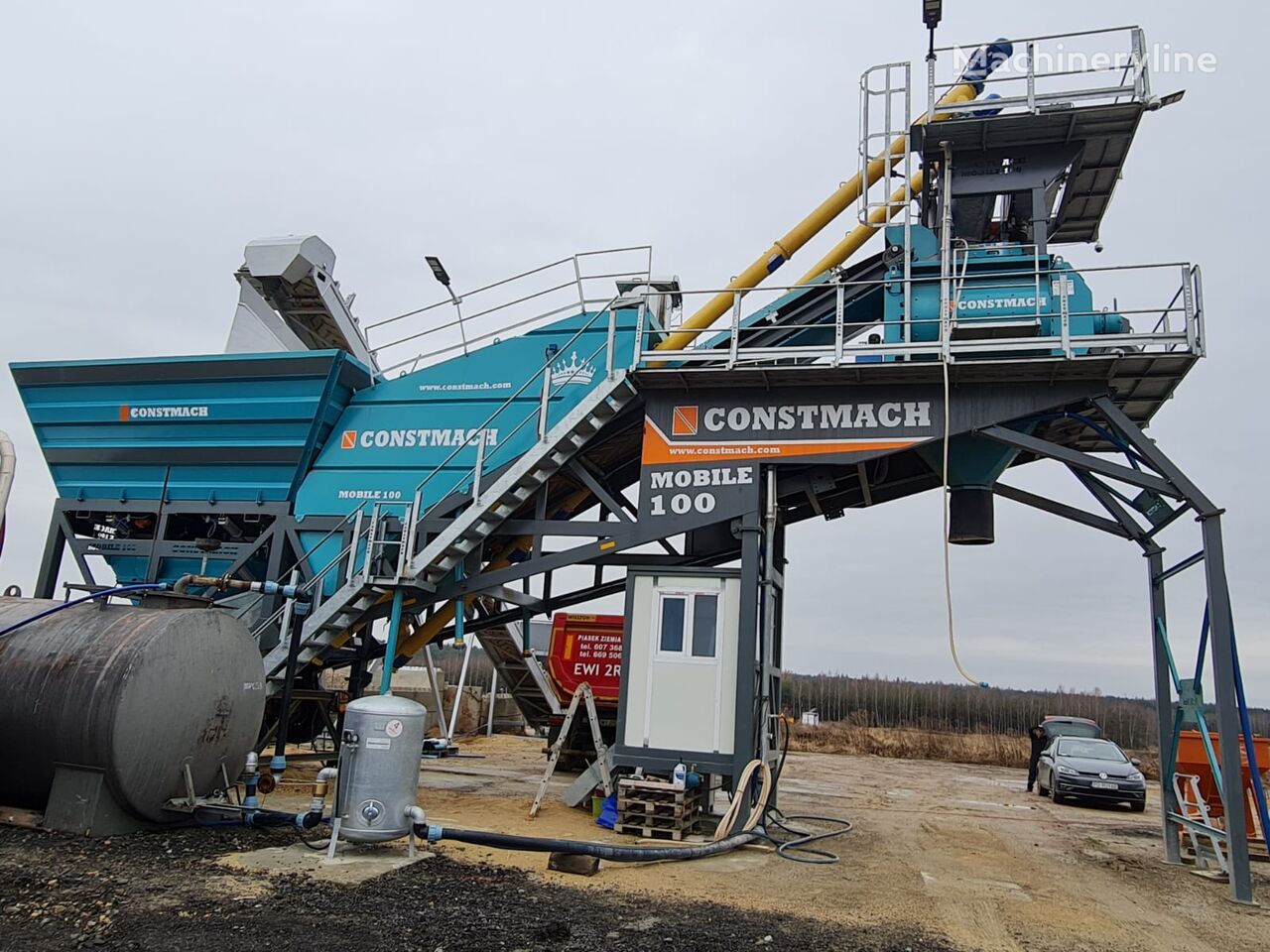 Constmach High Efficiency 100 M3/h Mobile Concrete Batching Plant ...