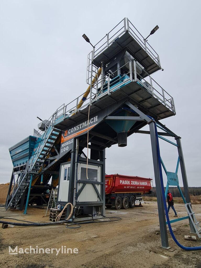 Constmach Mobile Concrete Batching Plant 100 M3 With ISO CE Certificate ...