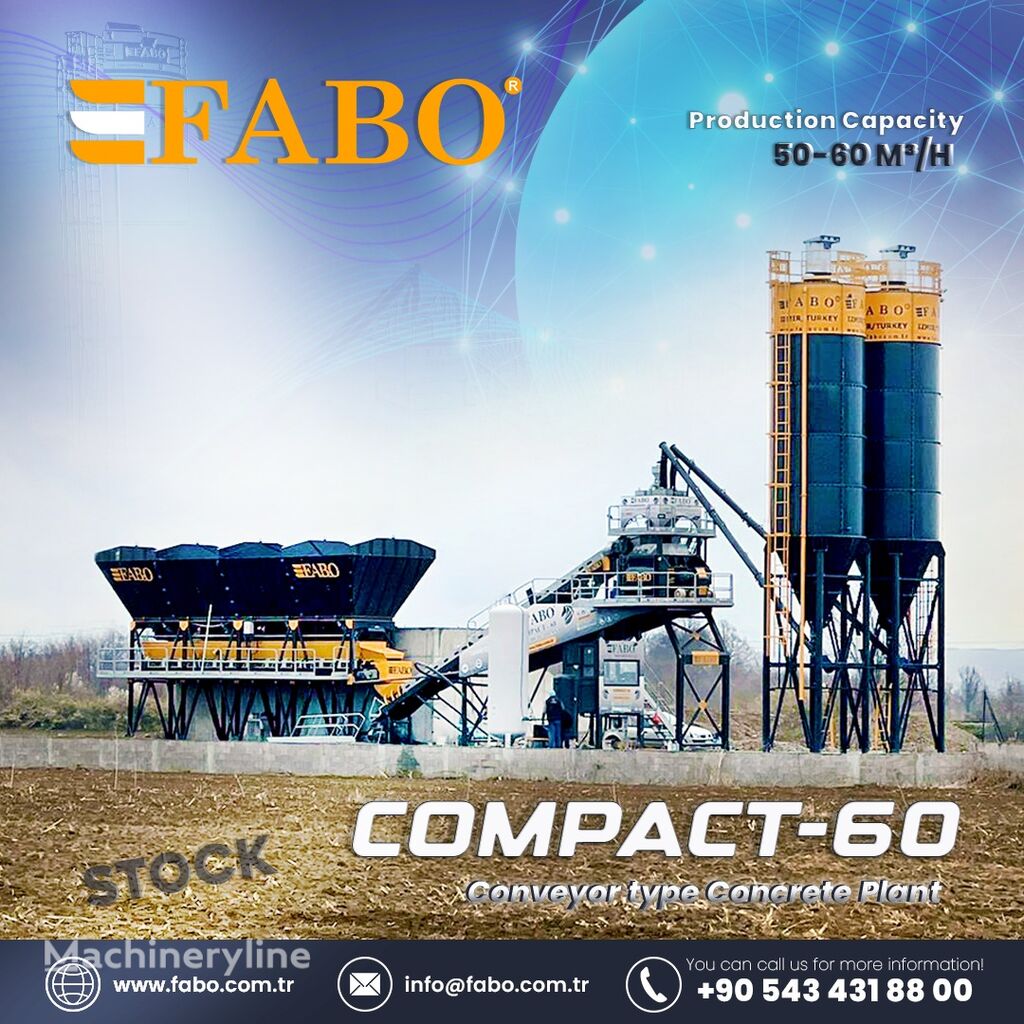 new FABO FABOMIX COMPACT-60 CONCRETE PLANT | CONVEYOR TYPE