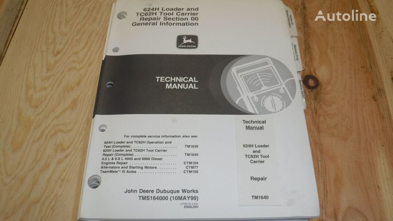 624H instruction manual for John Deere 624H -TC62H wheel loader