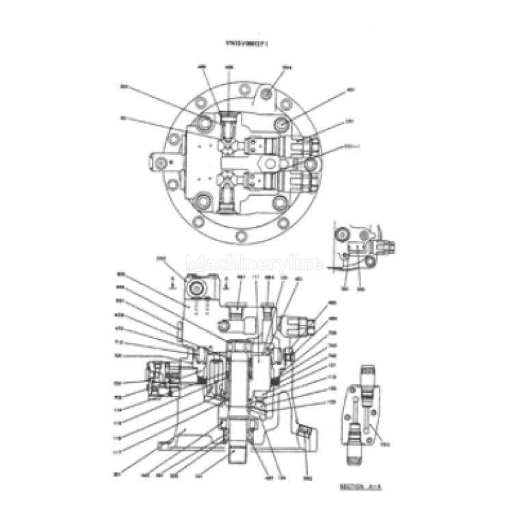 Kawasaki M2X120B-CHB-10A-29/285 YN15V00012F1 swing motor for excavator